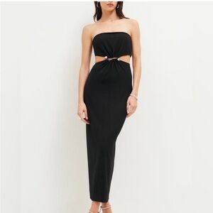 NEW Reformation Amaia knit strapless dress black
